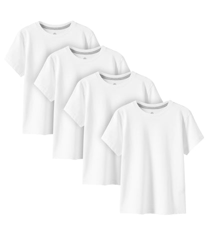 Kids Cotton T-Shirts 4-Pack Short Sleeve Plain Summer Tees