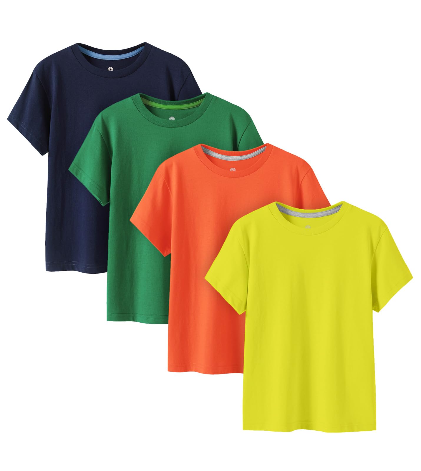 Kids Cotton T-Shirts 4-Pack Short Sleeve Plain Summer Tees
