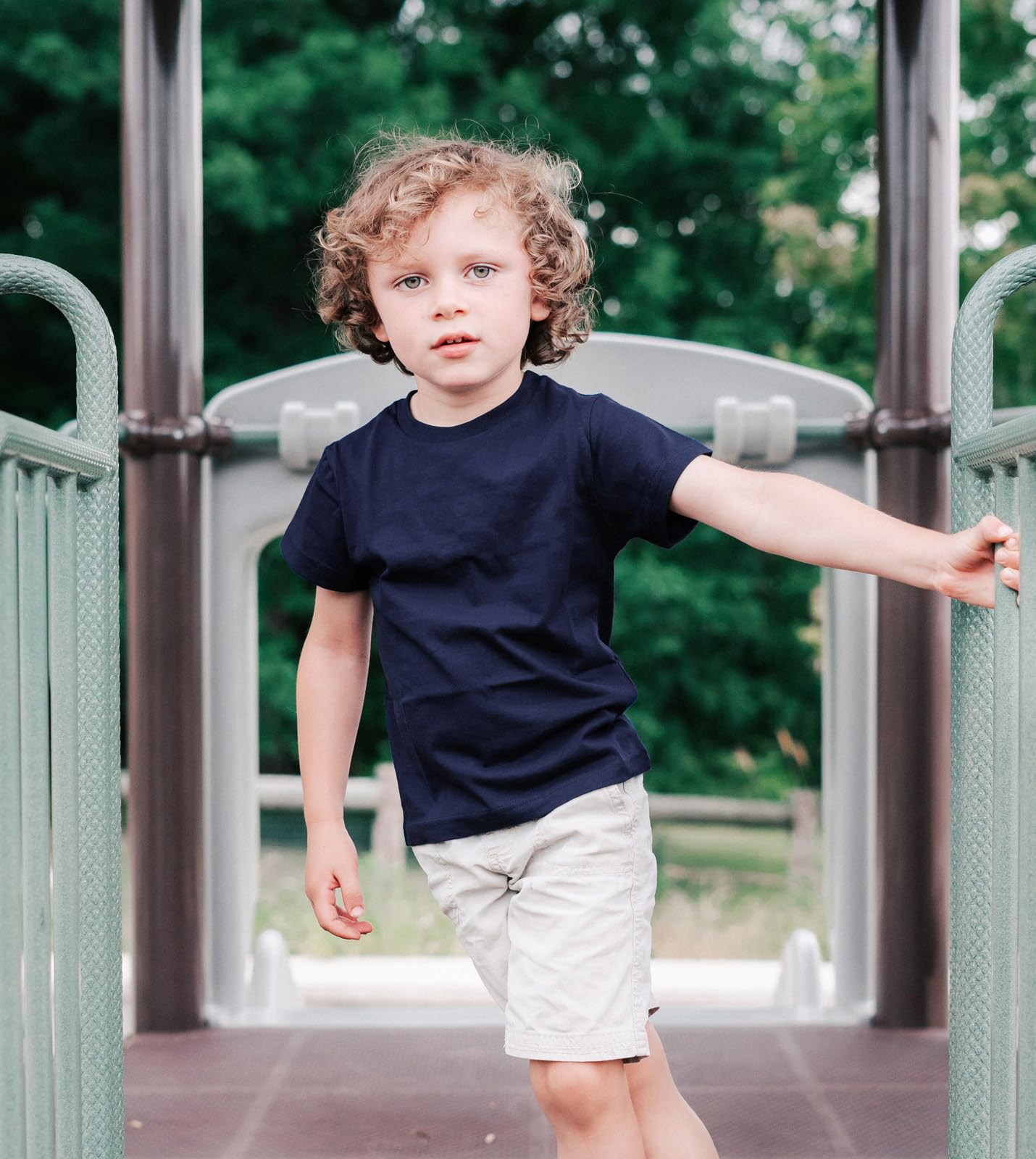 Kids Cotton T-Shirts 4-Pack Short Sleeve Plain Summer Tees